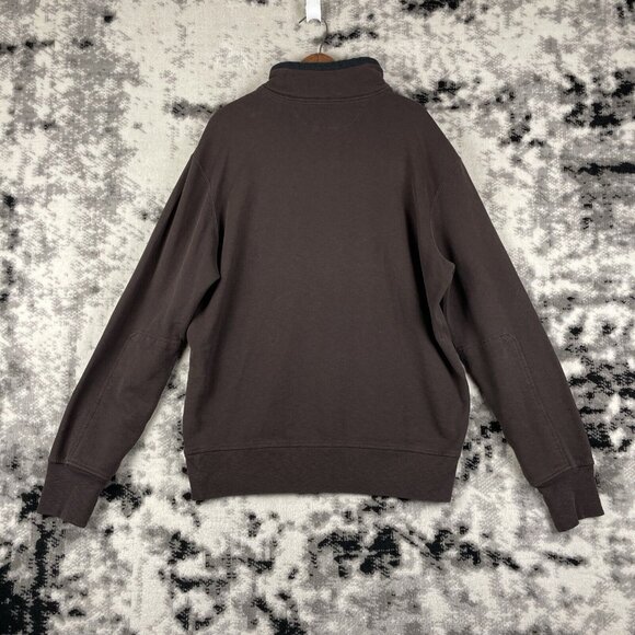 Vintage Polo Ralph Lauren Sweater Mens Size Extra Large Brown Cotton‎ Snap/Zip - Picture 2 of 11